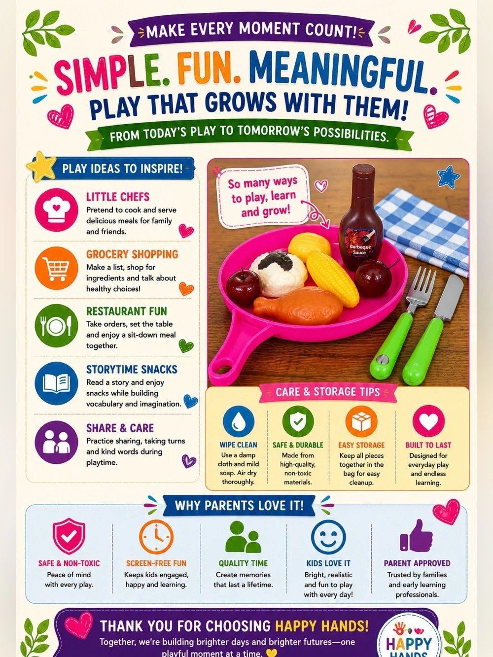 Happy Hands Food Activity bag for Littles